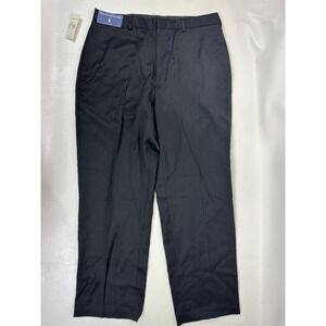 Polo Ralph Lauren Men's Wool Dress Pants Size 36x32 Black Flat Front